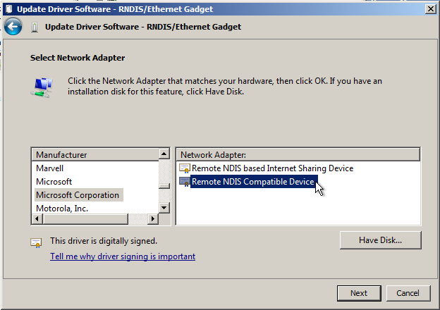 WindowsRNDISChooseDriver