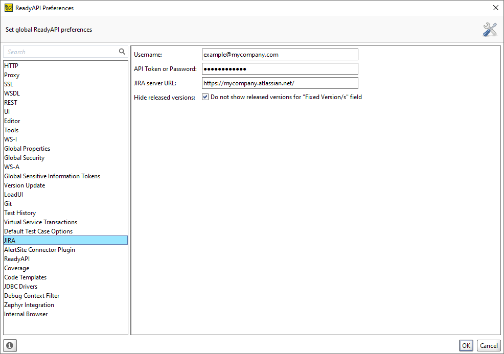 The Plugin Settings dailog