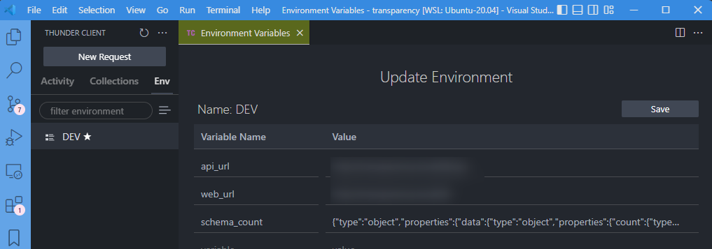 Environment variable