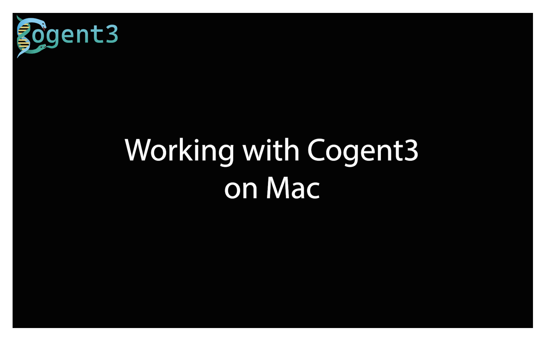 Working with Cogent3 on Mac