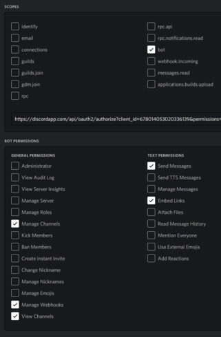 Discord Botの招待権限