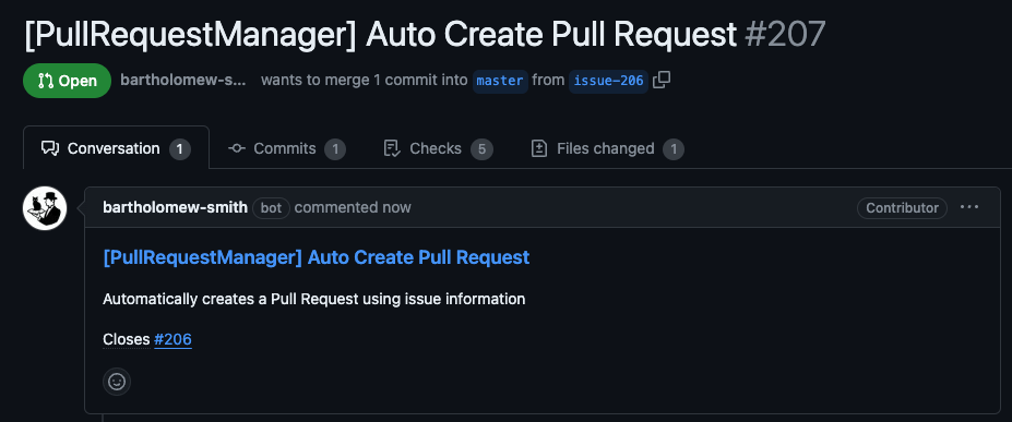 Pull Request Created With Issue Information