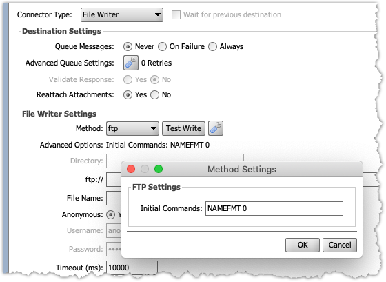 Custom FTP login commands