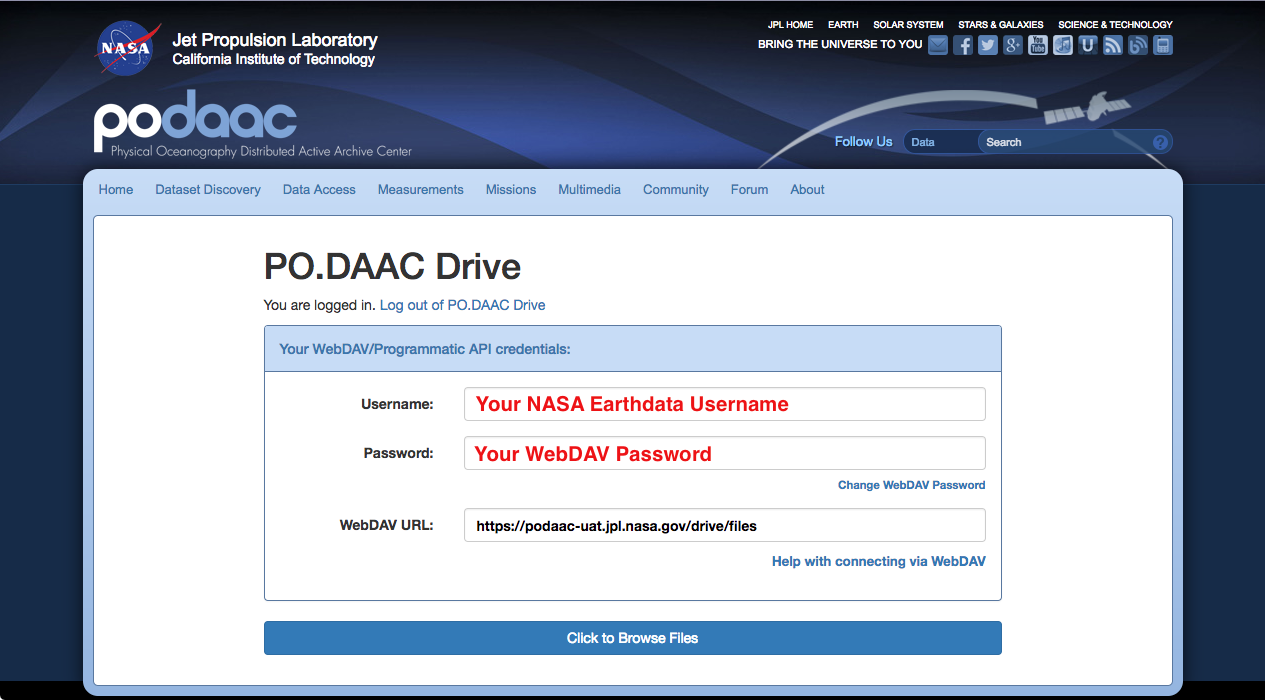 PO.DAAC WebDAV